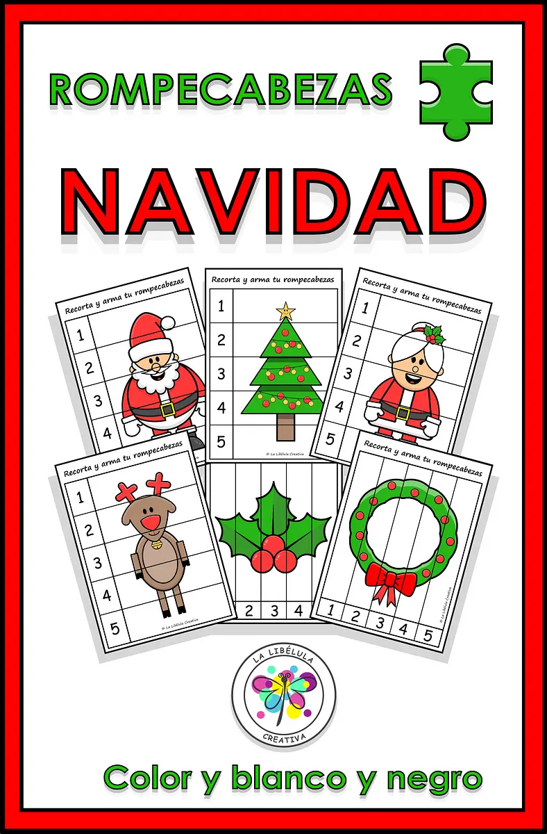 NAVIDAD ROMPECABEZAS GRANDES 5 PIEZAS ICONOS COMPLETOS - NUMERADOS 1 - 5 ESPAÑOL_g10991.png