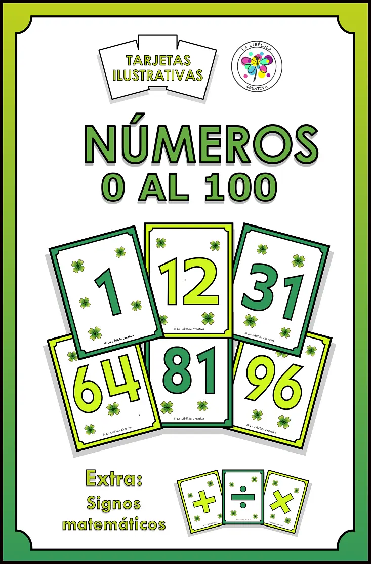 FLASH CARDS NUMEROS 0 A 100  - SAN PATRICIO - VERDE VERDE - ESPAÑOL_#g746530.png