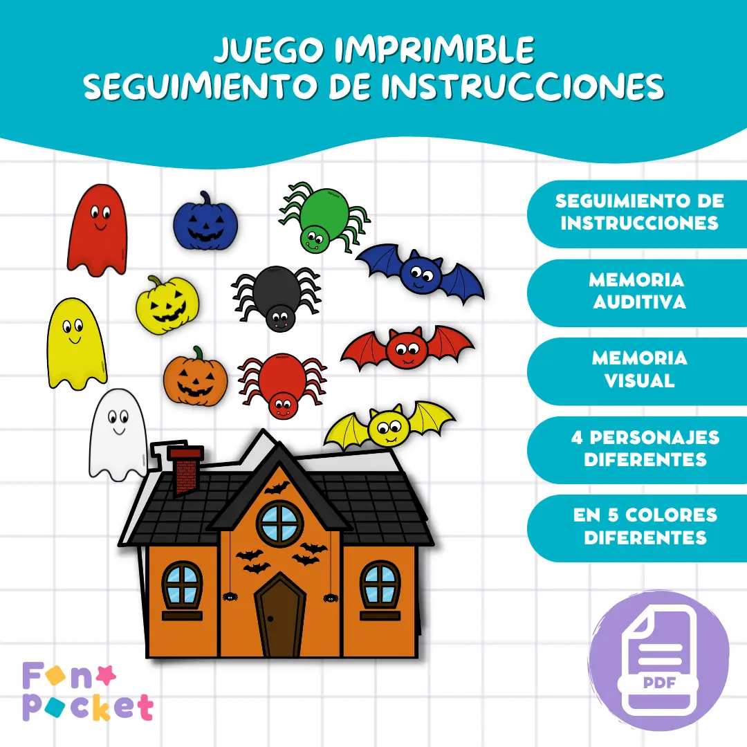 Juego Seguimiento de instrucciones Versión Halloween