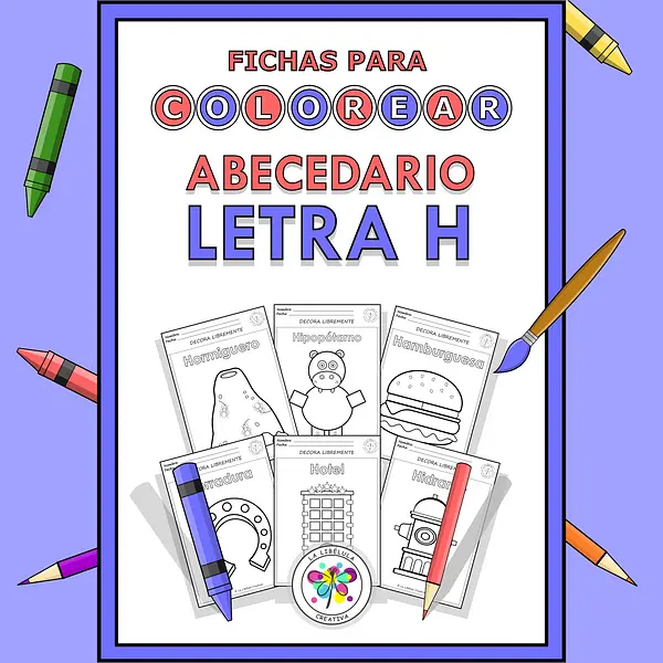 Spanish Worksheets Coloring Letter H Objects Colorear Letra H Objetos NO PREP