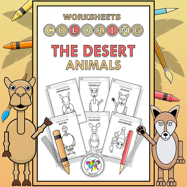 Coloring Worksheets Desert Animals Decorate Craft