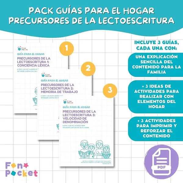 Pack guías para el hogar precursores de la lectoescritura