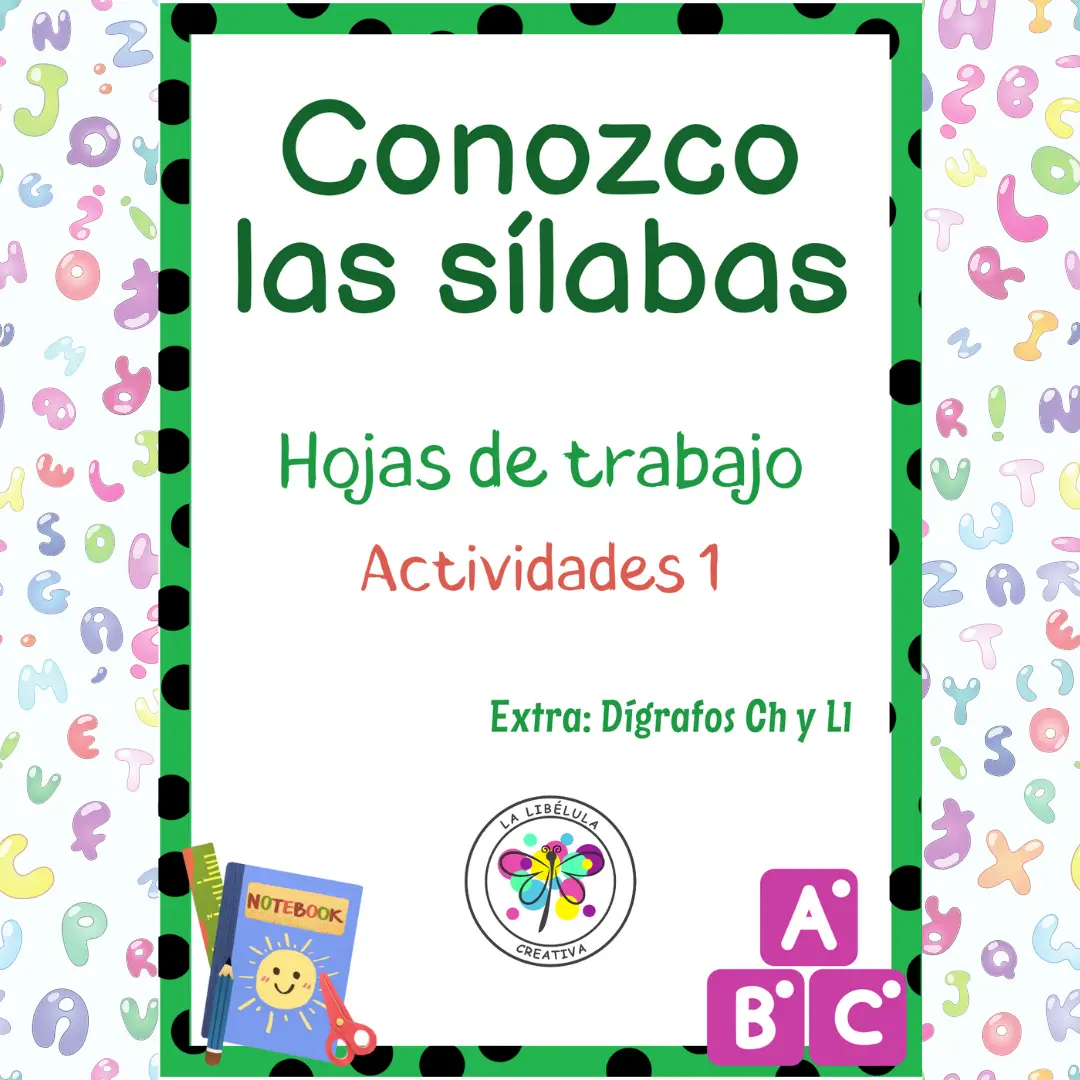 Spanish Know Syllables ABC Letters Fichas Conozco Sílabas Lectoescritura 1