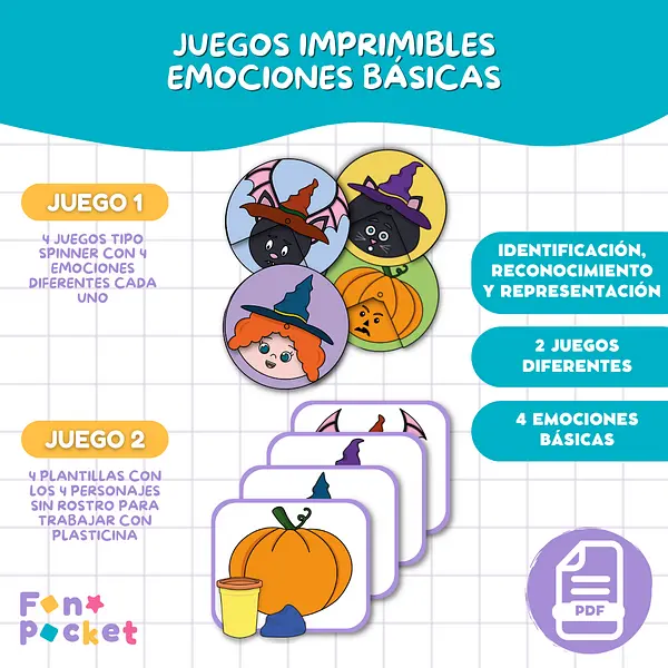 Juego Emociones básicas Versión Halloween