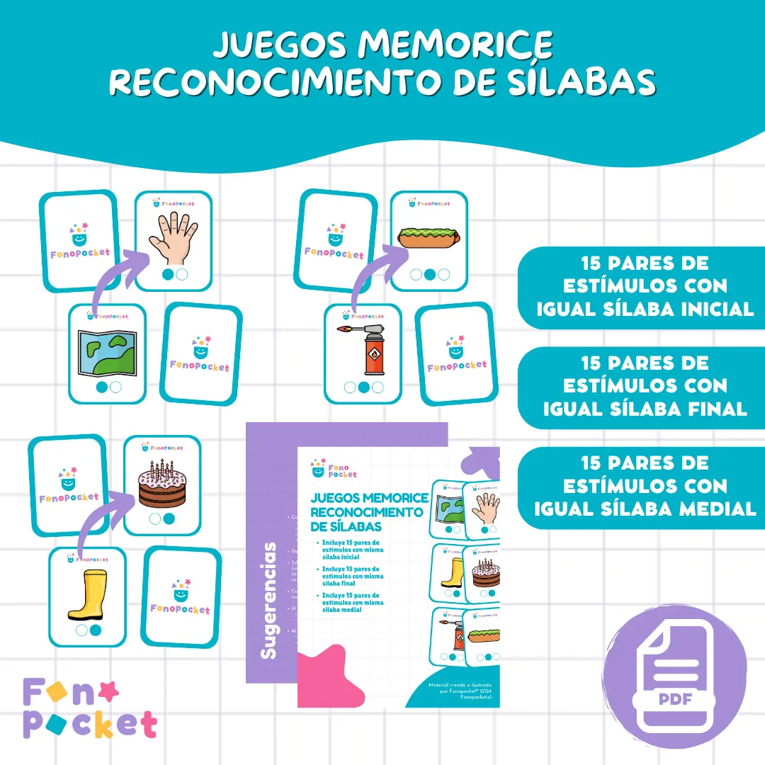 Juego memorice reconocimiento de sílabas