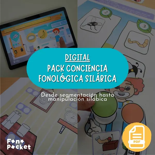 Pack imprimible para trabajar Conciencia fonológica silábica