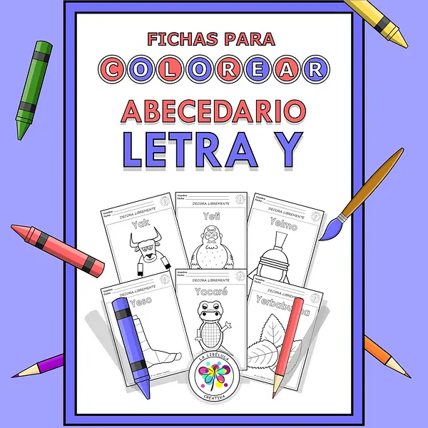 Spanish Worksheets Coloring Letter Y Objects Colorear Letra Y Objetos NO PREP