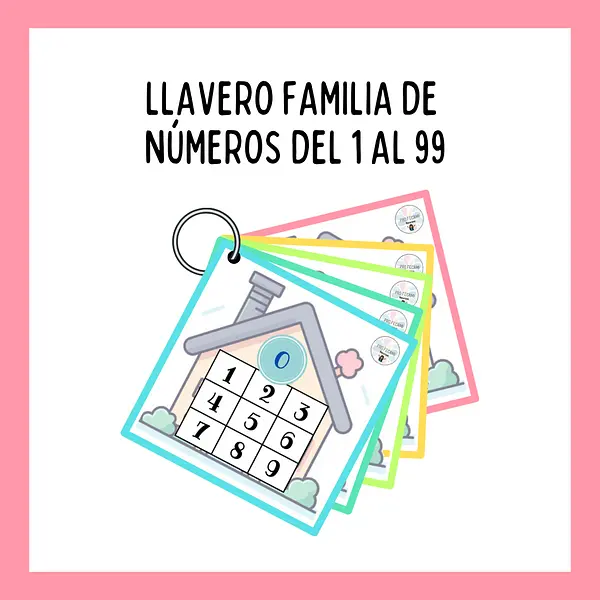 llavero de familia de números hasta el 100