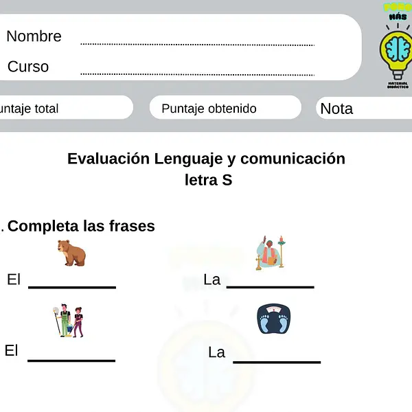 Evaluación lectoescritura S