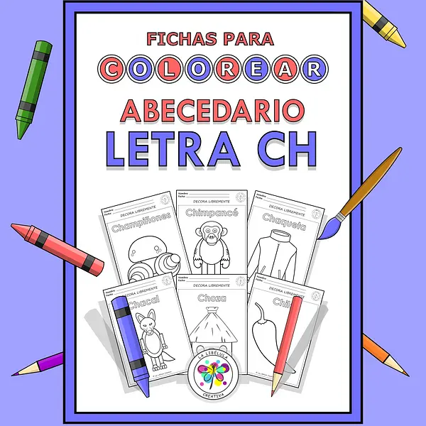 Spanish Worksheets Coloring Letter CH Objects Colorear Letra Ch Objetos NO PREP