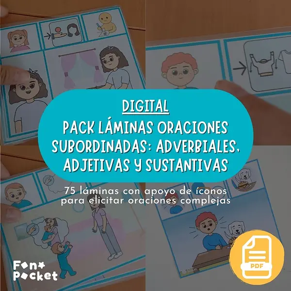 Pack Láminas imprimibles para trabajar oraciones subordinadas