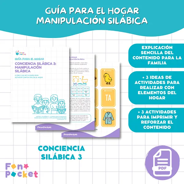 Guía para el hogar conciencia silábica 3: Manipulación silábica