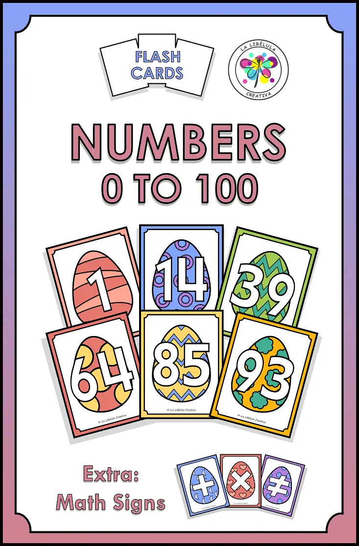 FLASH CARDS NUMEROS 0 A 100  - PASCUA - HUEVOS - PALETA PASCUA - COLOR Y BLANCO Y NEGRO - INGLES_g542.png