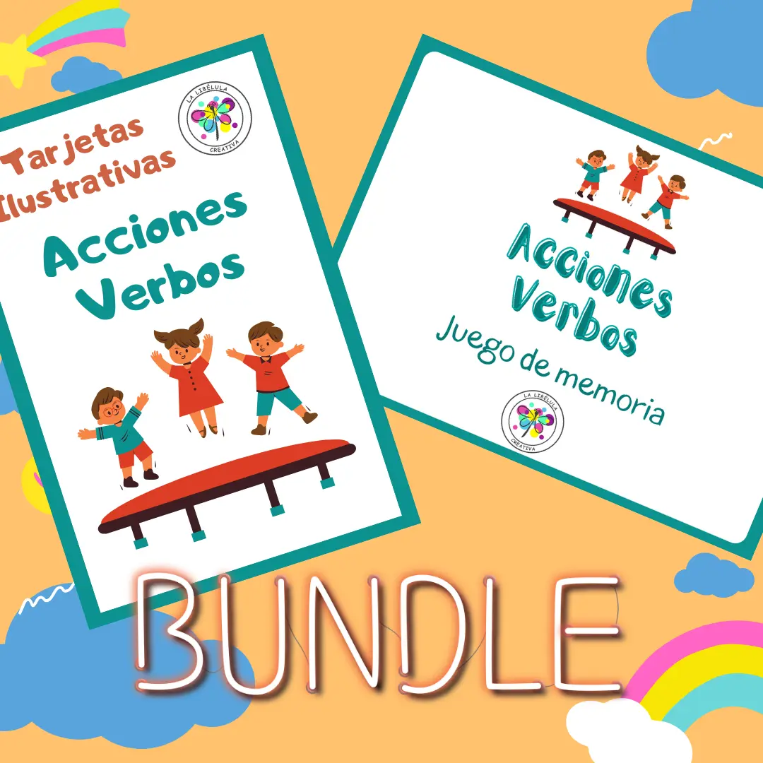 Bundle Spanish Flash Cards Memory Match Actions Verbs Tarjetas Verbos Acciones