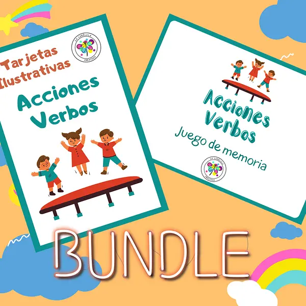 Bundle Spanish Flash Cards Memory Match Actions Verbs Tarjetas Verbos Acciones