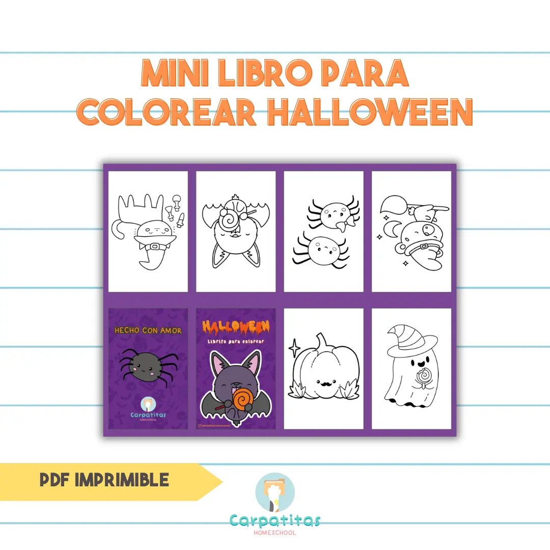 Gratis Mini Librito Para Colorear de Halloween | Noche de Brujas