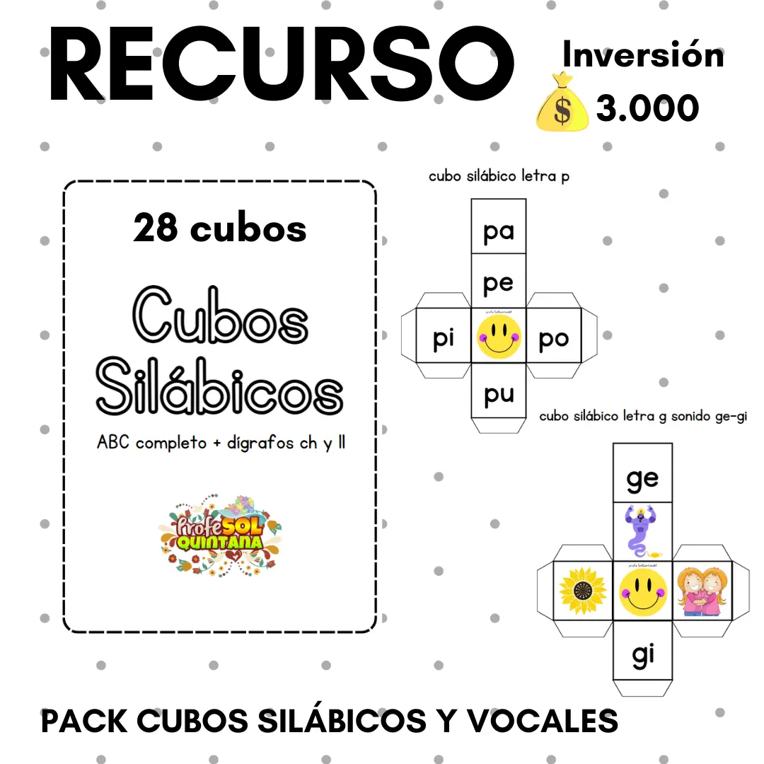 PACK CUBOS silábicos y vocales