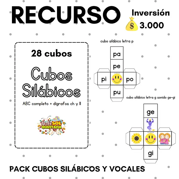 PACK CUBOS silábicos y vocales