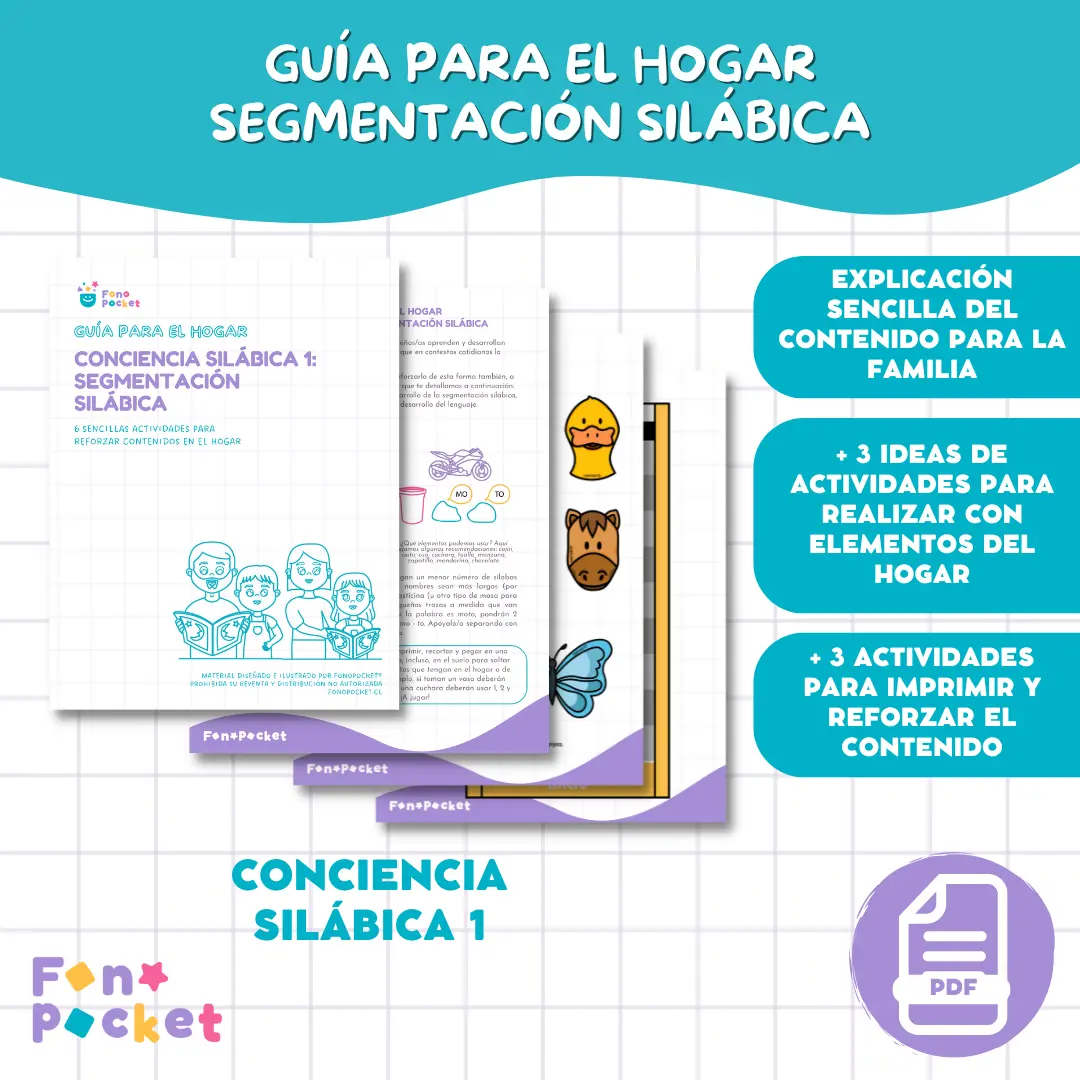 Guía para el hogar conciencia silábica 1: Segmentación silábica