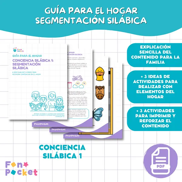 Guía para el hogar conciencia silábica 1: Segmentación silábica