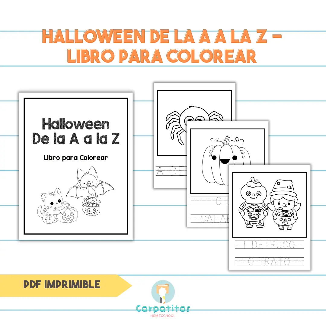 Libro Para Colorear De la A a la Z de Halloween