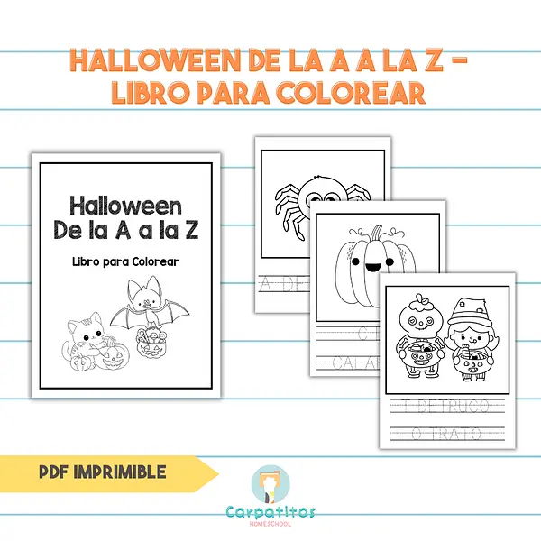 Libro Para Colorear De la A a la Z de Halloween