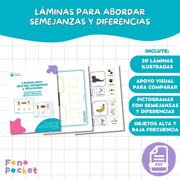 Láminas imprimibles para trabajar semejanzas y diferencias