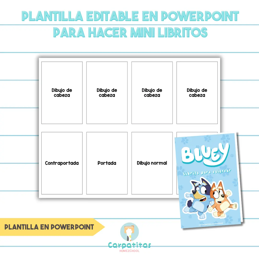 Plantilla PowerPoint Editable para hacer Mini Libritos