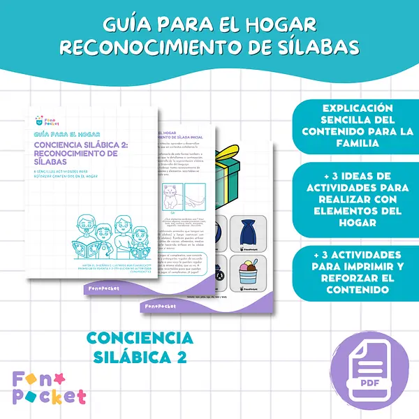 Guía para el hogar conciencia silábica 2: Reconocimiento de sílabas
