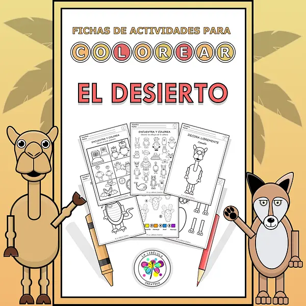 Spanish Worksheets Activities Coloring Desert Actividad colorear Desierto Animals