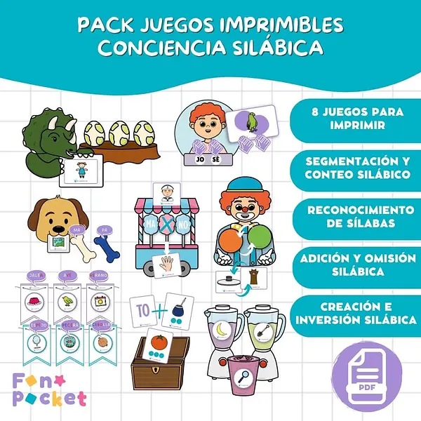 Pack juegos conciencia silábica