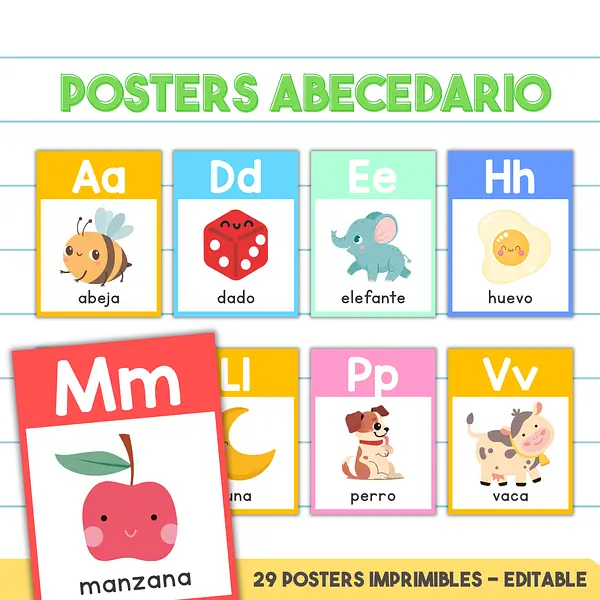Posters Abecedario - Afiches Para el Aula de Clases del Alfabeto