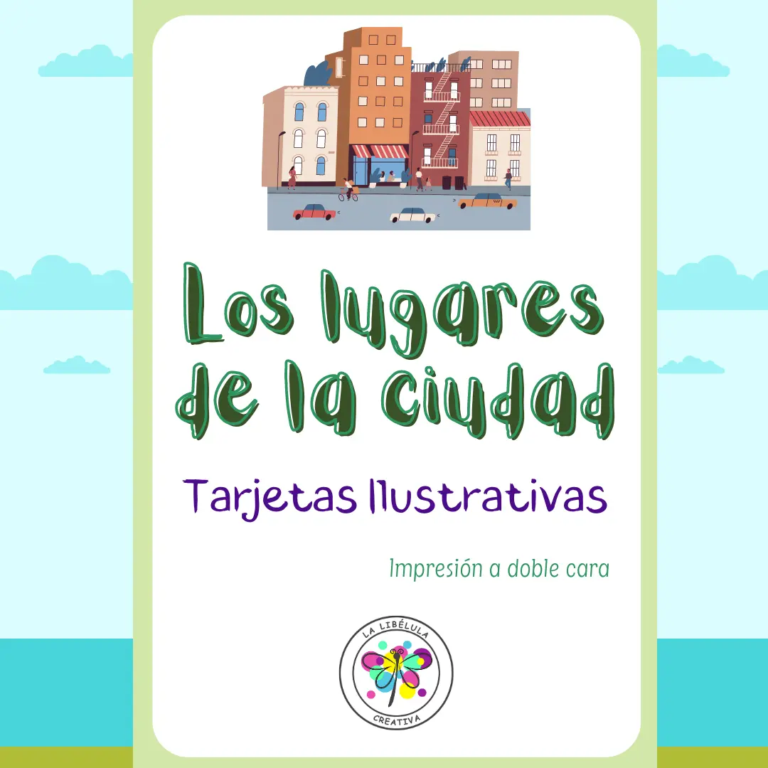 Spanish Flash Cards City Buildings Places Tarjetas Ciudad Lugares NO PREP