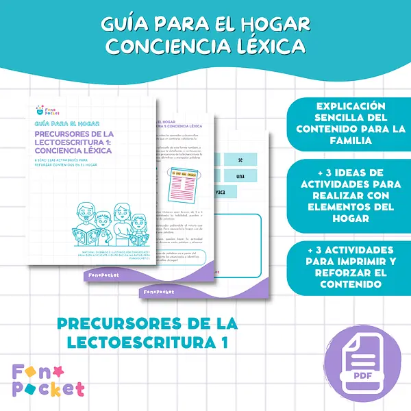 Guía para el hogar precursores de la lectoescritura 1: Conciencia léxica