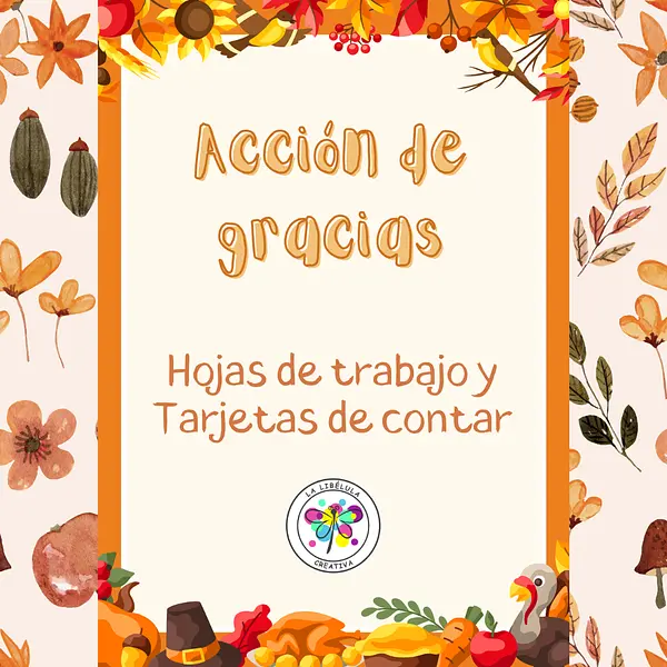 Spanish Worksheets Activities Counting Cards Thanksgiving Hojas Tarjetas Gracias