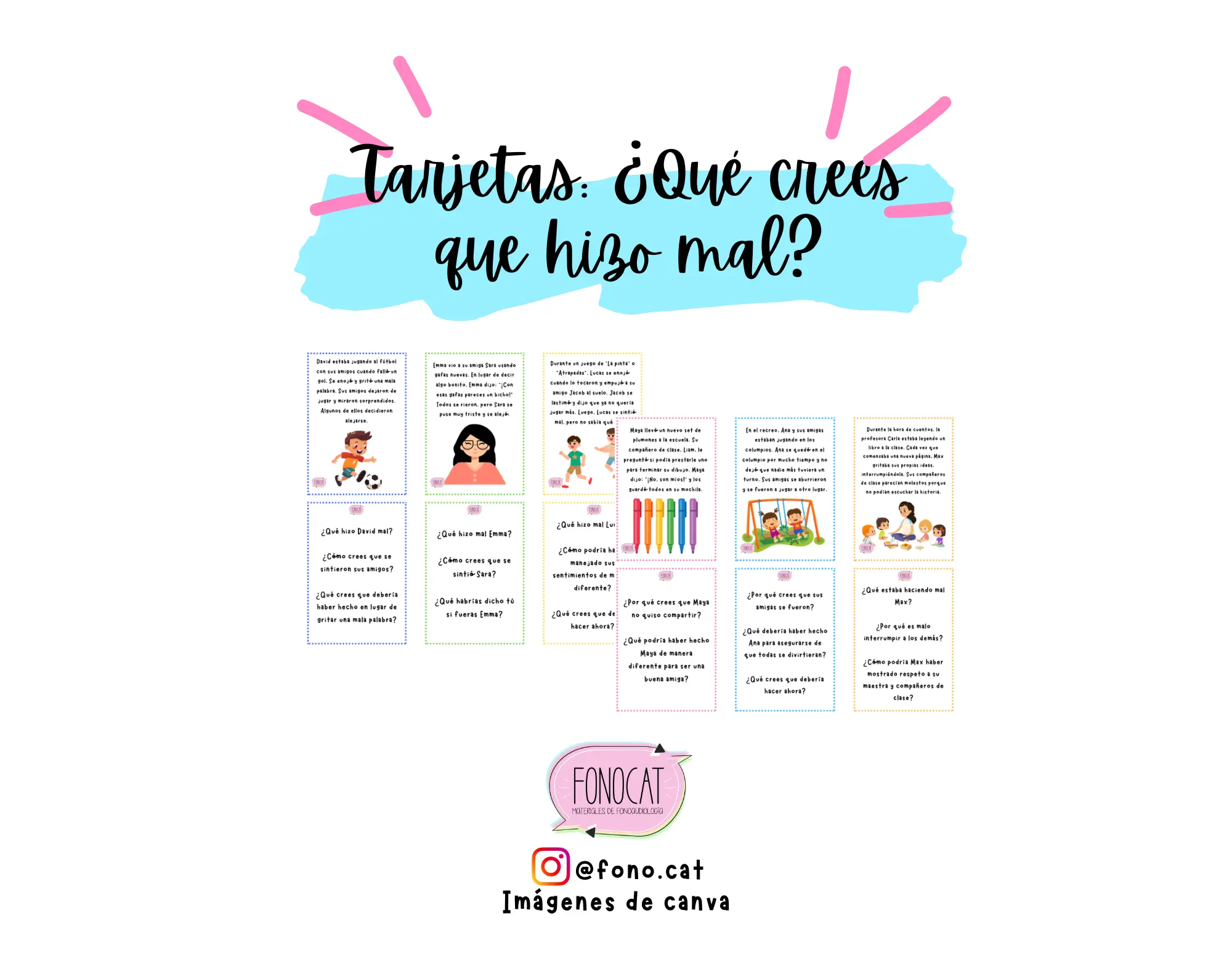 Tarjetas: ¿Qué crees que hizo mal?