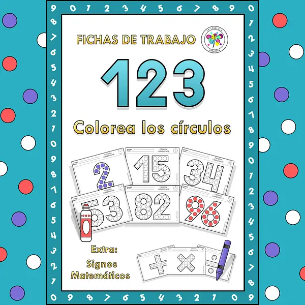 Spanish Coloring Circles Dab a Dot Numbers 0 to 100 Colorea Círculos Números