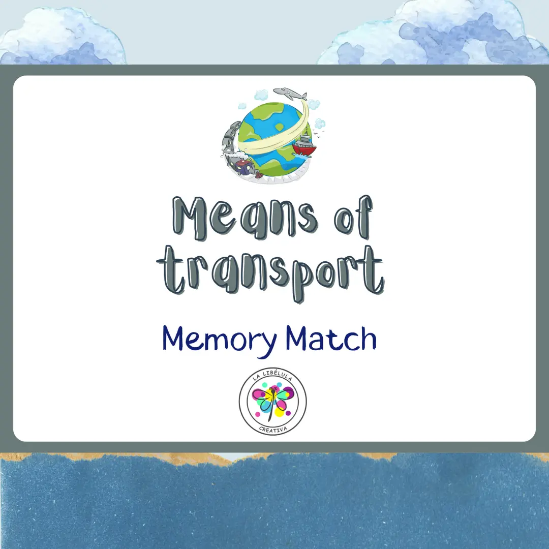 Memory Match Game Pairs Means of Transport Car Vehicles Color