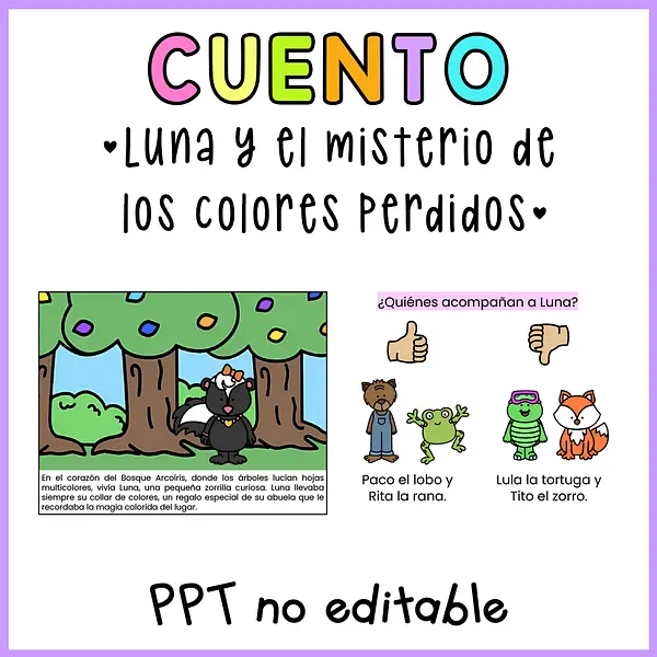 CUENTO LUNA Y EL MISTERIO DE LOS COLORES PERDIDOS