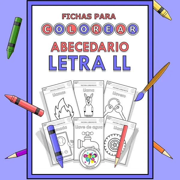 Spanish Worksheets Coloring Letter LL Objects Colorear Letra Ll Objetos NO PREP