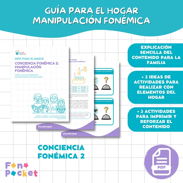 Guía para el hogar conciencia fonémica 2: Manipulación fonémica