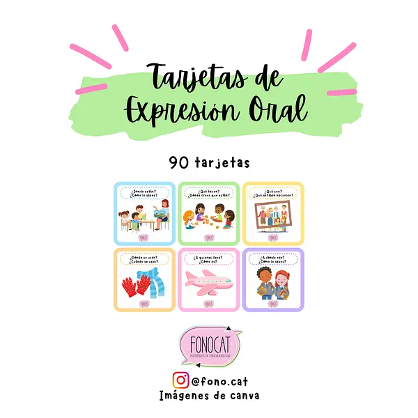 90 Tarjetas de Expresión Oral