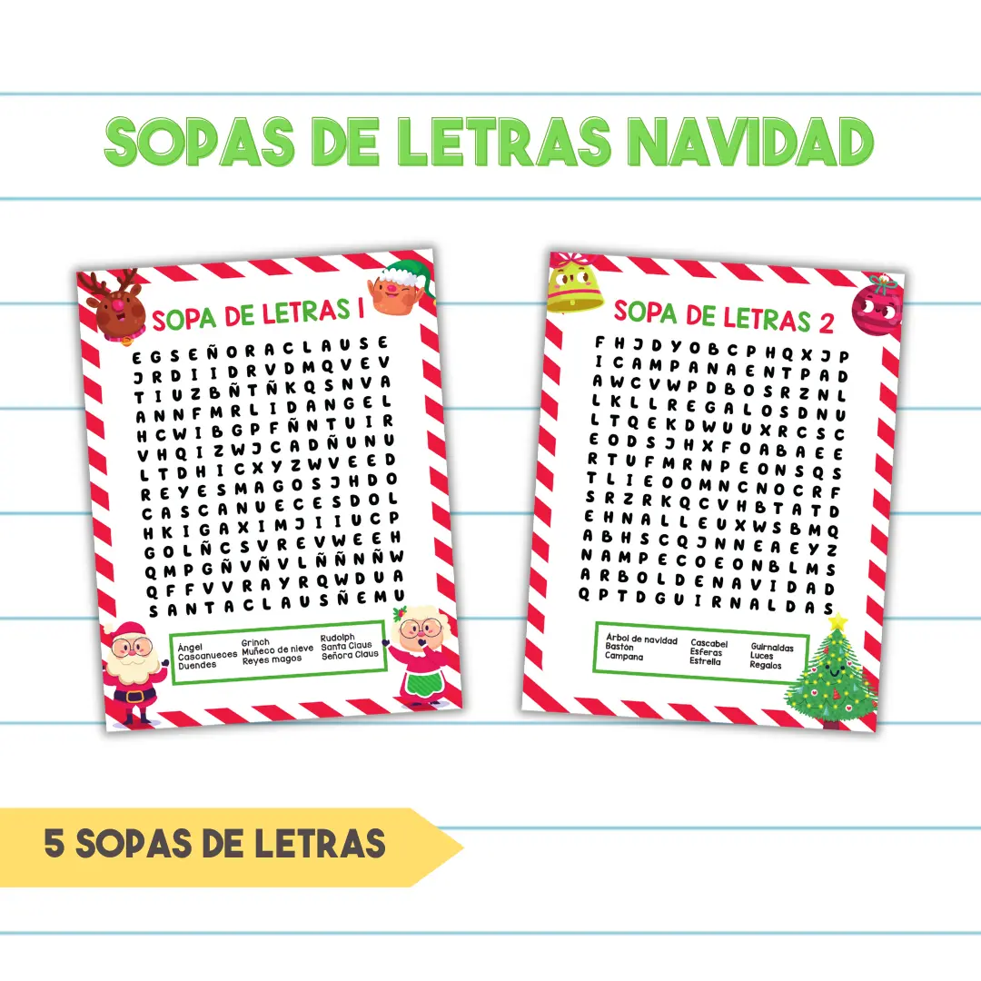 Sopas de Letras de Navidad - PDF Imprimible