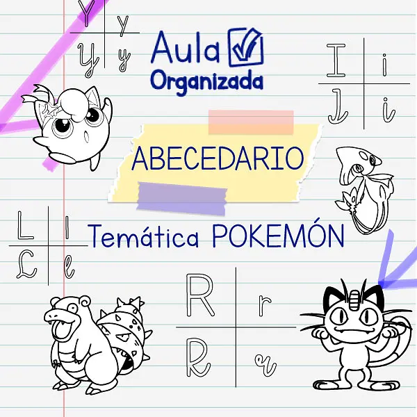 Abecedario para colorear de Pokémon
