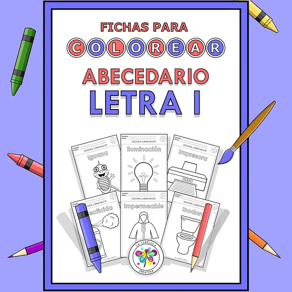 Spanish Worksheets Coloring Letter I Objects Colorear Letra I Objetos NO PREP