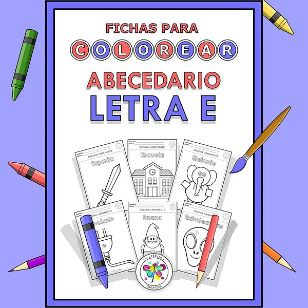 Spanish Worksheets Coloring Letter E Objects Colorear Letra E Objetos NO PREP