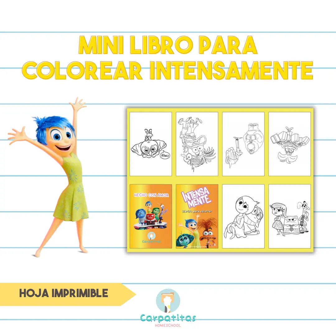 Mini Librito Para Colorear de Intensamente - PDF para imprimir