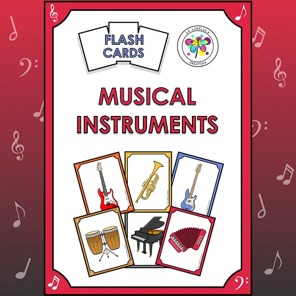 Flash Cards Musical Instrument Music No Name NO PREP