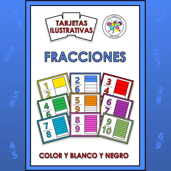 Spanish Fractions Flash Cards Math Numbers Fracciones Tarjetas Matemáticas