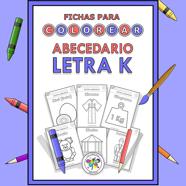 Spanish Worksheets Coloring Letter K Objects Colorear Letra K Objetos NO PREP